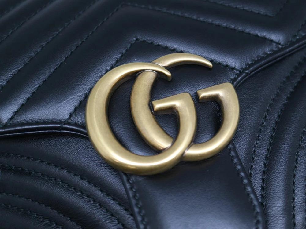 Gucci Shoulder Marmont Black Leather Bag GG - Picture 6 of 6